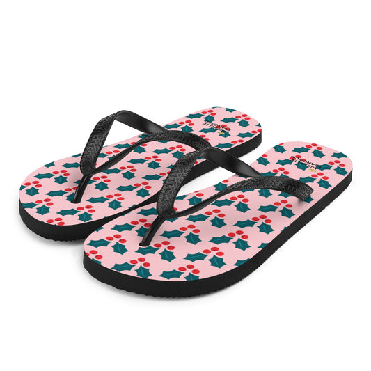 Pink Mistletoe Flip-Flops - Michelle Francisco