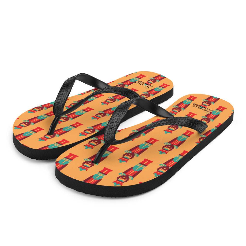 Orange Nutcracker Flip-Flops