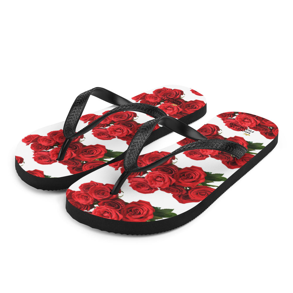 Red Roses Flip-Flops