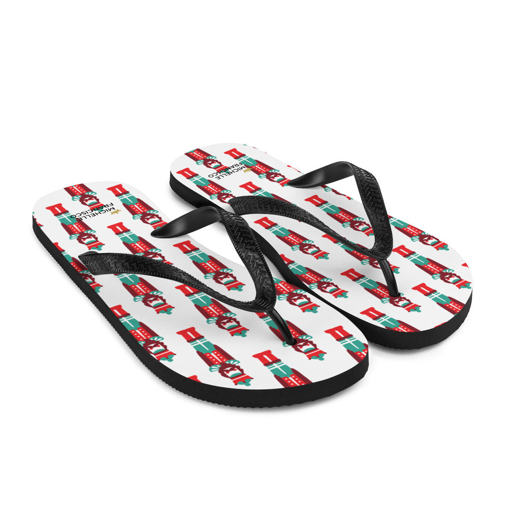 White Nutcracker Flip-Flops