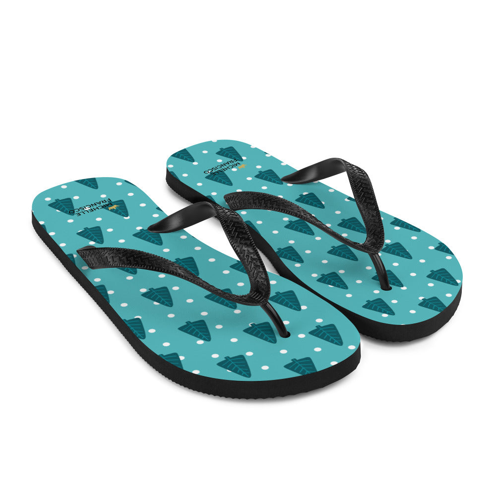 Snowy Christmas Tree Flip-Flops