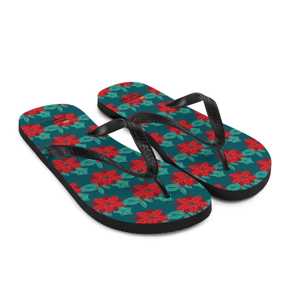 Christmas Flower Flip-Flops