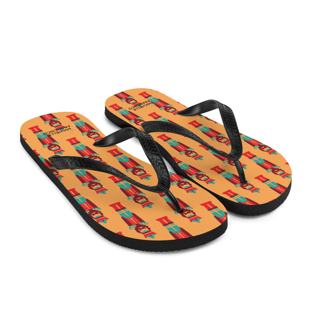 Orange Nutcracker Flip-Flops