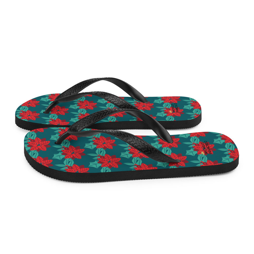 Christmas Flower Flip-Flops