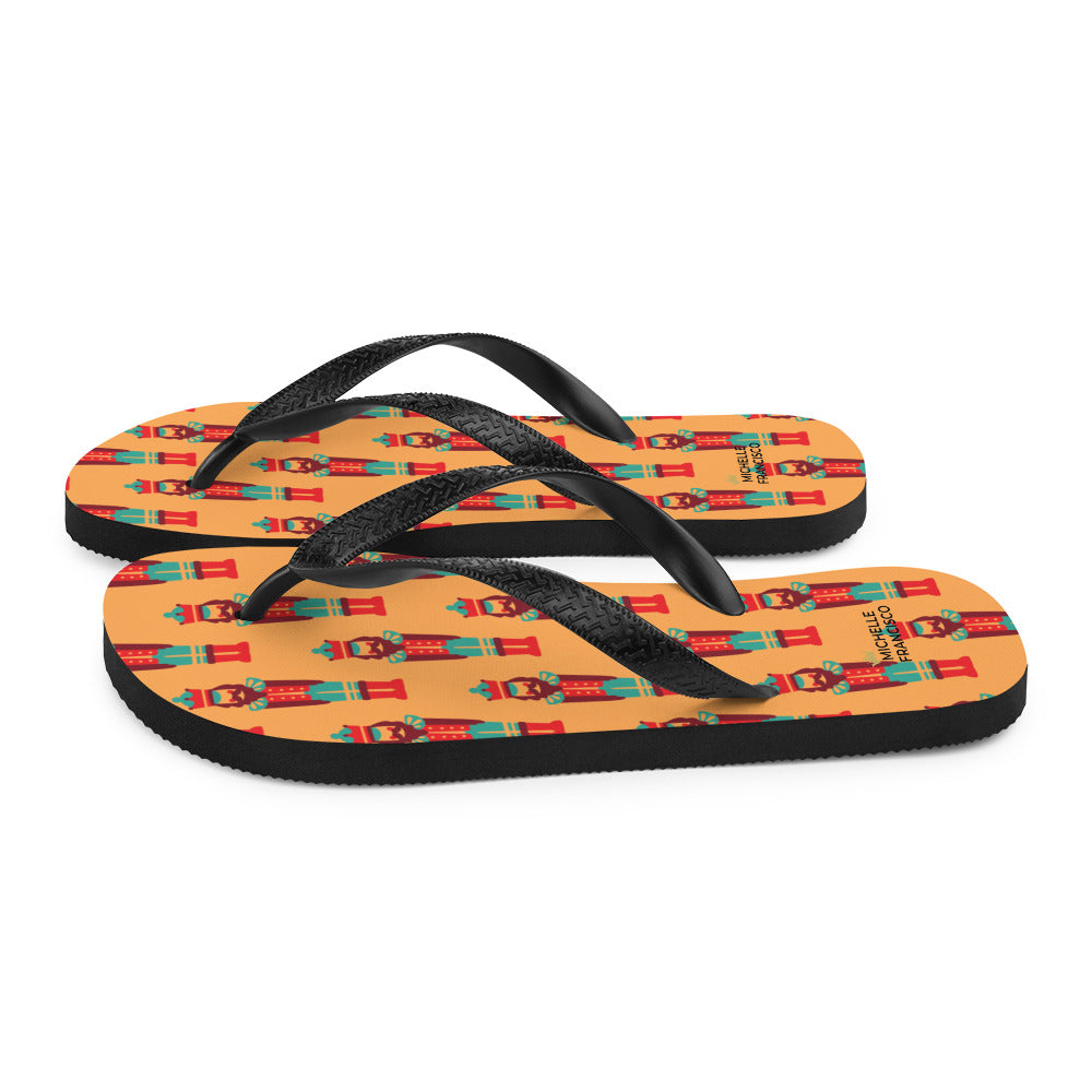 Orange Nutcracker Flip-Flops