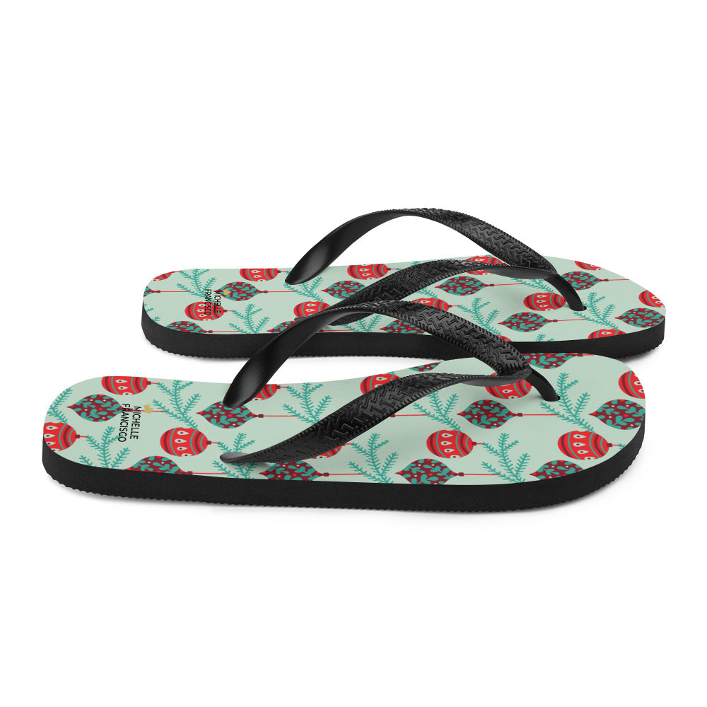 Edgewater Christmas Tree Branch with Ornaments Flip-Flops