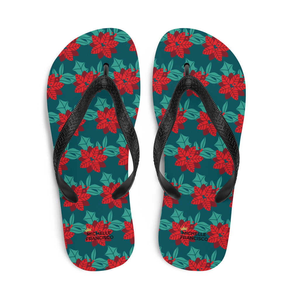 Christmas Flower Flip-Flops