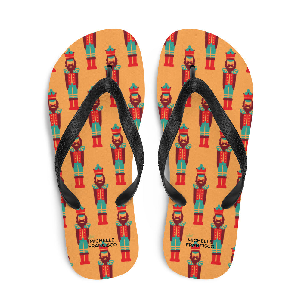 Orange Nutcracker Flip-Flops