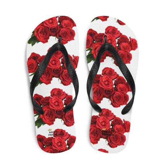 Red Roses Flip-Flops - Michelle Francisco