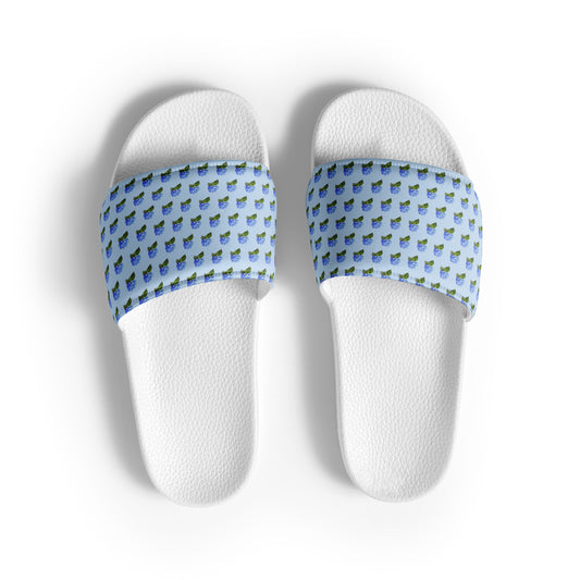 Women's Blue Blooming Slides - Michelle Francisco