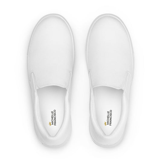 Women’s White Slip-on Canvas Shoes