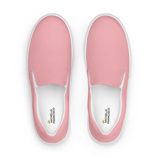Women’s Light Pink Slip-on Canvas Shoes - Michelle Francisco