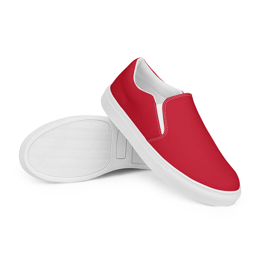 Women’s Red Slip-on Canvas Shoes - Michelle Francisco