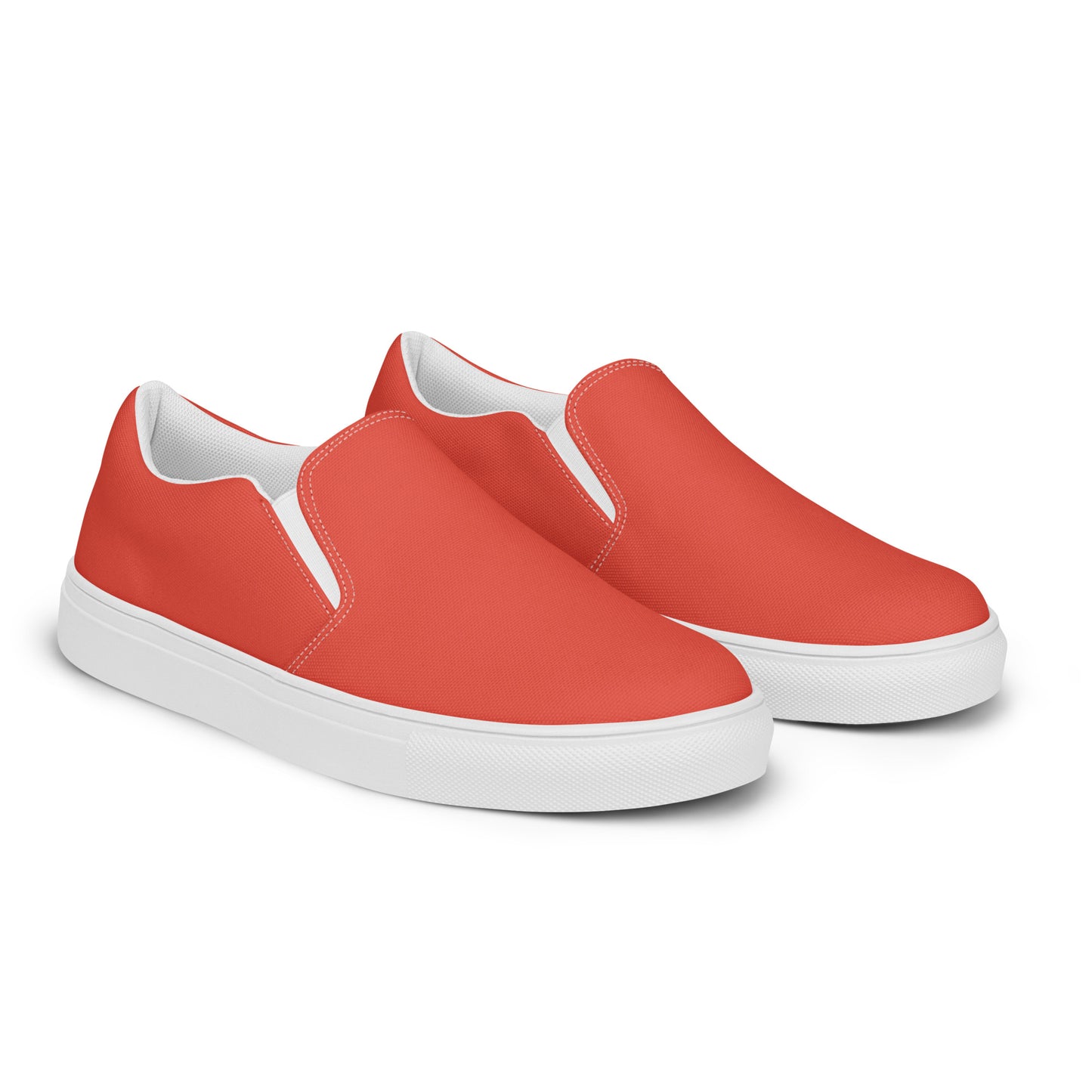 Women’s Orange Red Slip-on Canvas Shoes - Michelle Francisco