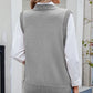 Buttoned Round Neck Sweater Vest