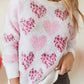 Pearl Detail Heart Round Neck Sweater