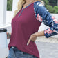 V-Neck Floral Long Sleeve T-Shirt