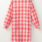 Plaid Collared Neck Long Sleeve Shirt Dress