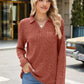 Ribbed Johnny Collar Long Sleeve T-Shirt