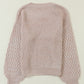 Cable-Knit Round Neck Dropped Shoulder Sweater