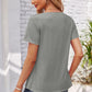 Decorative Button Scoop Neck T-Shirt