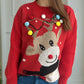 Reindeer Round Neck Long Sleeve Sweater