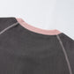 Textured Contrast Stitching Raglan Sleeve Top