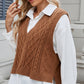 Cable-Knit V-Neck Sweater Vest