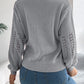 Openwork Round Neck Long Sleeve Sweater