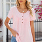 Eyelet Quarter Button Short Sleeve T-Shirt