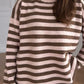 Distressed Striped Round Neck Long Sleeve Sweater