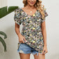 V-Neck Short Sleeve Blouse