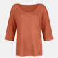 V-Neck Three-Quarter Sleeve Knit Top