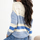 Contrast Round Neck Long Sleeve Sweater