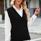 Side Slit V-Neck Sweater Vest