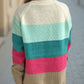 Color Block Round Neck Long Sleeve Sweater