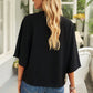 Cowl Neck Three-Quarter Sleeve Blouse