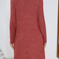 Decorative Button Round Neck Long Sleeve Dress