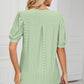 Eyelet Notched Short Sleeve T-Shirt