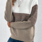 Color Block Drop Shoulder Long Sleeve Sweater