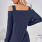 Cutout Square Neck Cold Shoulder T-Shirt