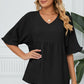 Peplum V-Neck Half Sleeve T-Shirt