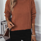 Cable-Knit Mock Neck Long Sleeve Sweater