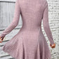 Ribbed Round Neck Long Sleeve Mini Dress