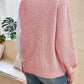 Contrast Heart Round Neck Long Sleeve Sweater