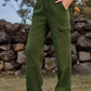 High Waist Cargo Straight Jeans