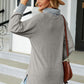Slit Mock Neck Long Sleeve T-Shirt