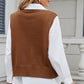 Cable-Knit V-Neck Sweater Vest