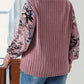 Plus Size Printed V-Neck Long Sleeve T-Shirt