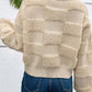 Checkered Round Neck Dropped Shoulder Sweater